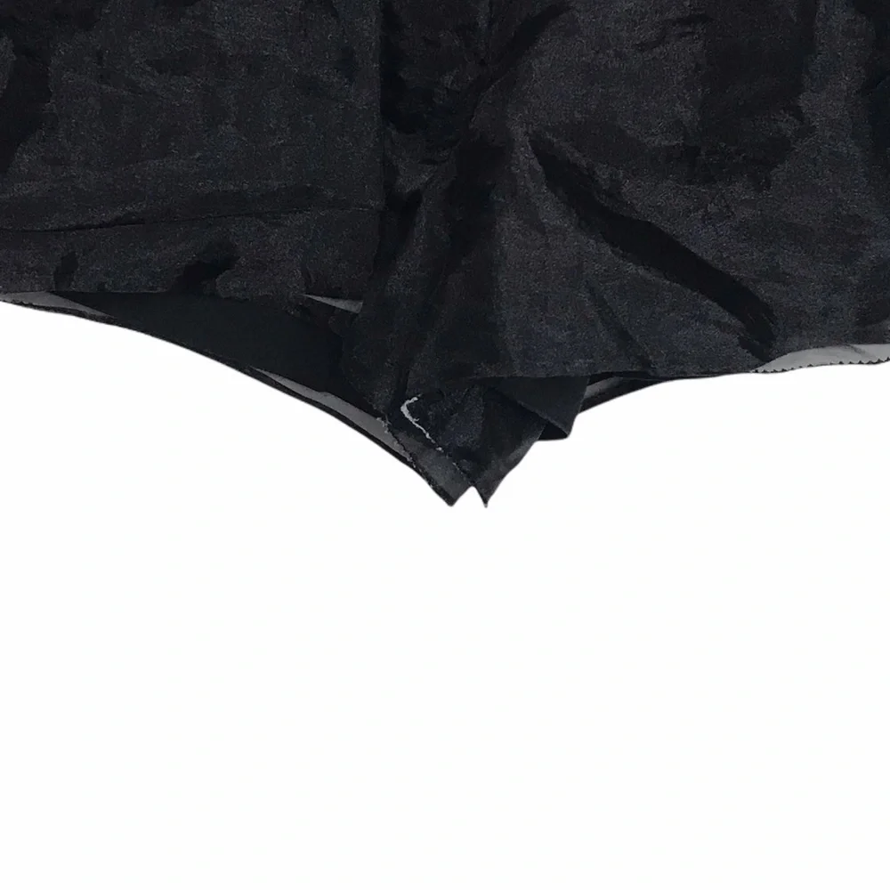 Lily Black Chiffon Mid Rise Shorts